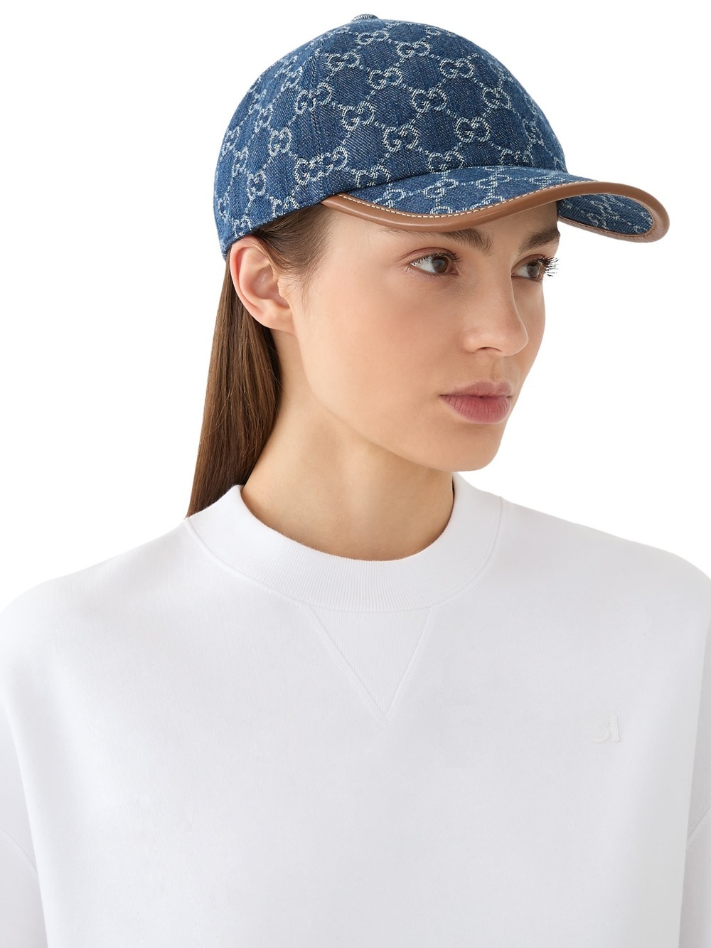 NEW Gucci GG Monogrammed Denim Baseball Cap - Picture 11 of 11